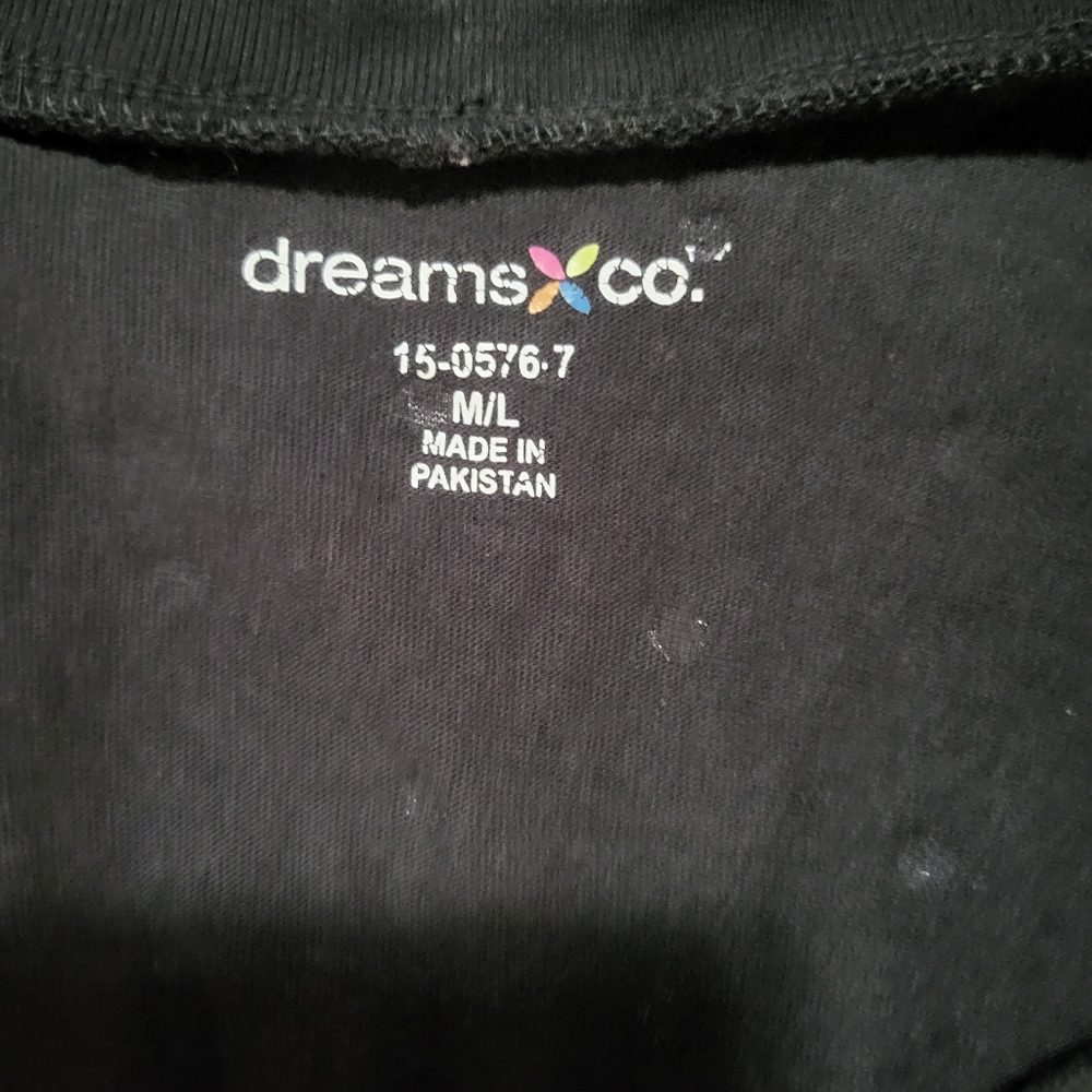 Black Polka Dot Sleep Shirt Size M/L - Picture 6 of 7